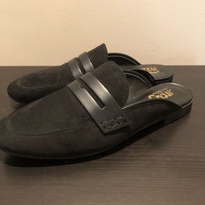 Suede loafer slip ons